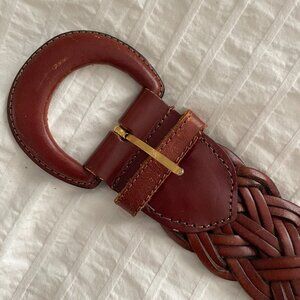 Leather braided belt